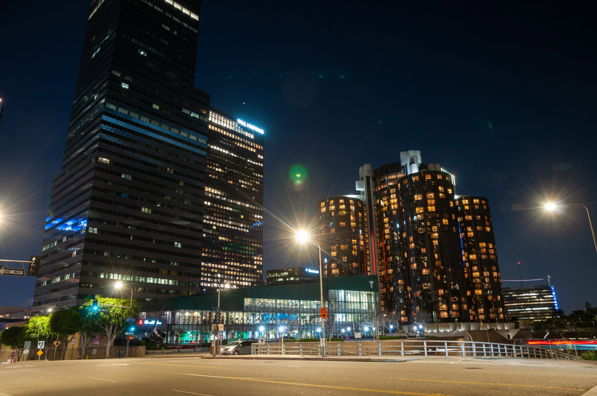 Downtown Los Angeles at night time