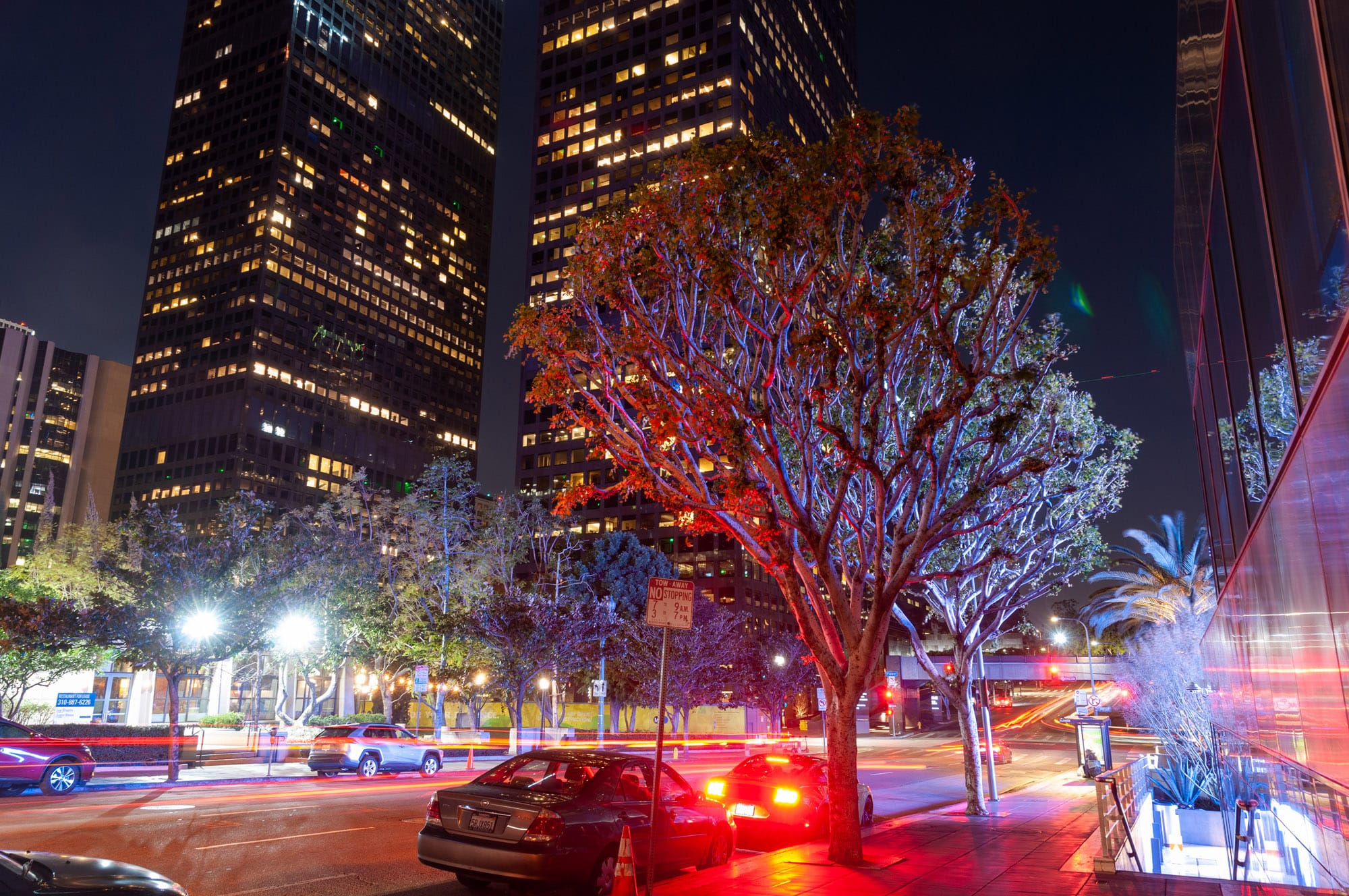 Downtown Los Angeles at night time