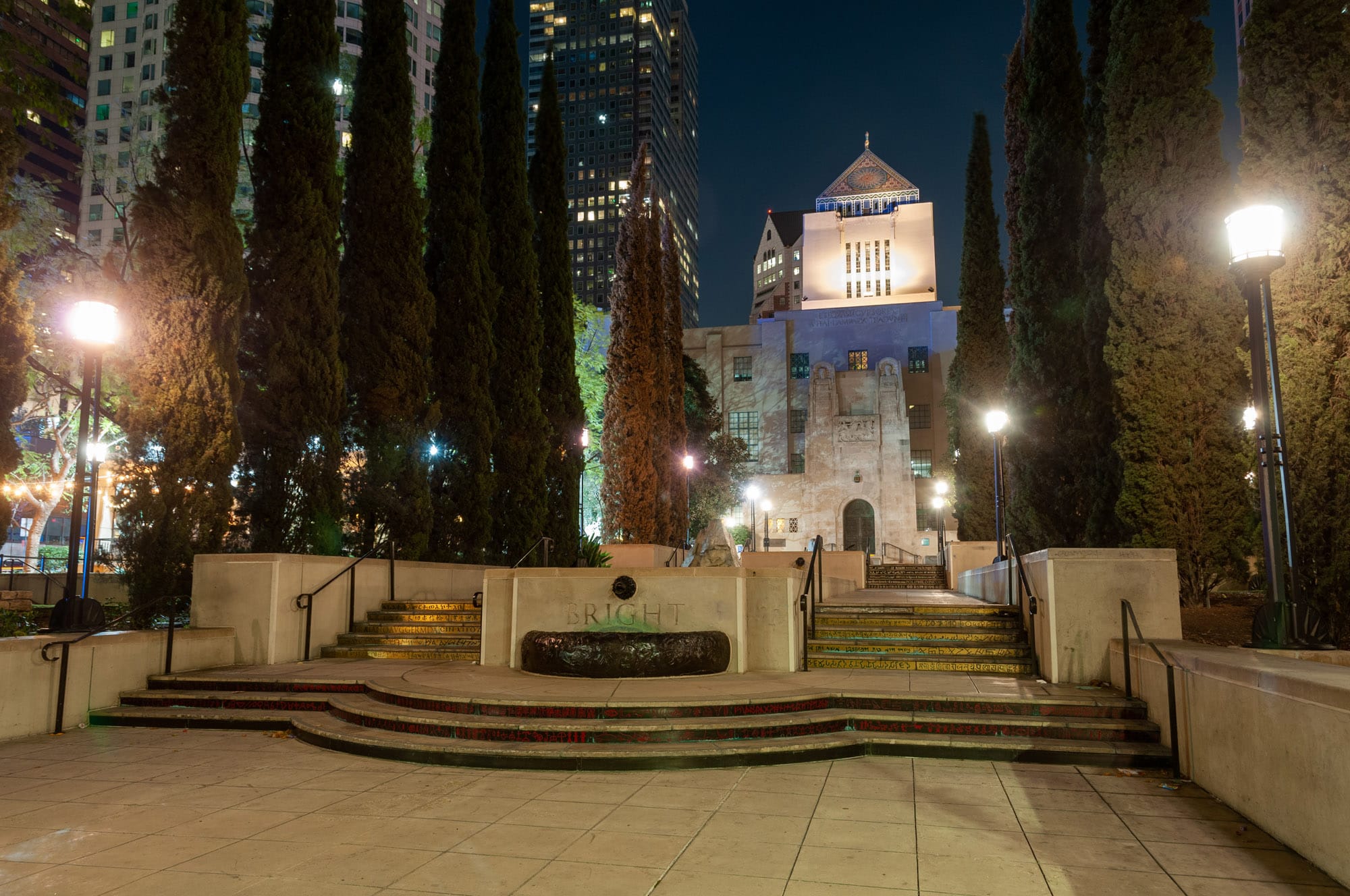 Downtown Los Angeles at night time